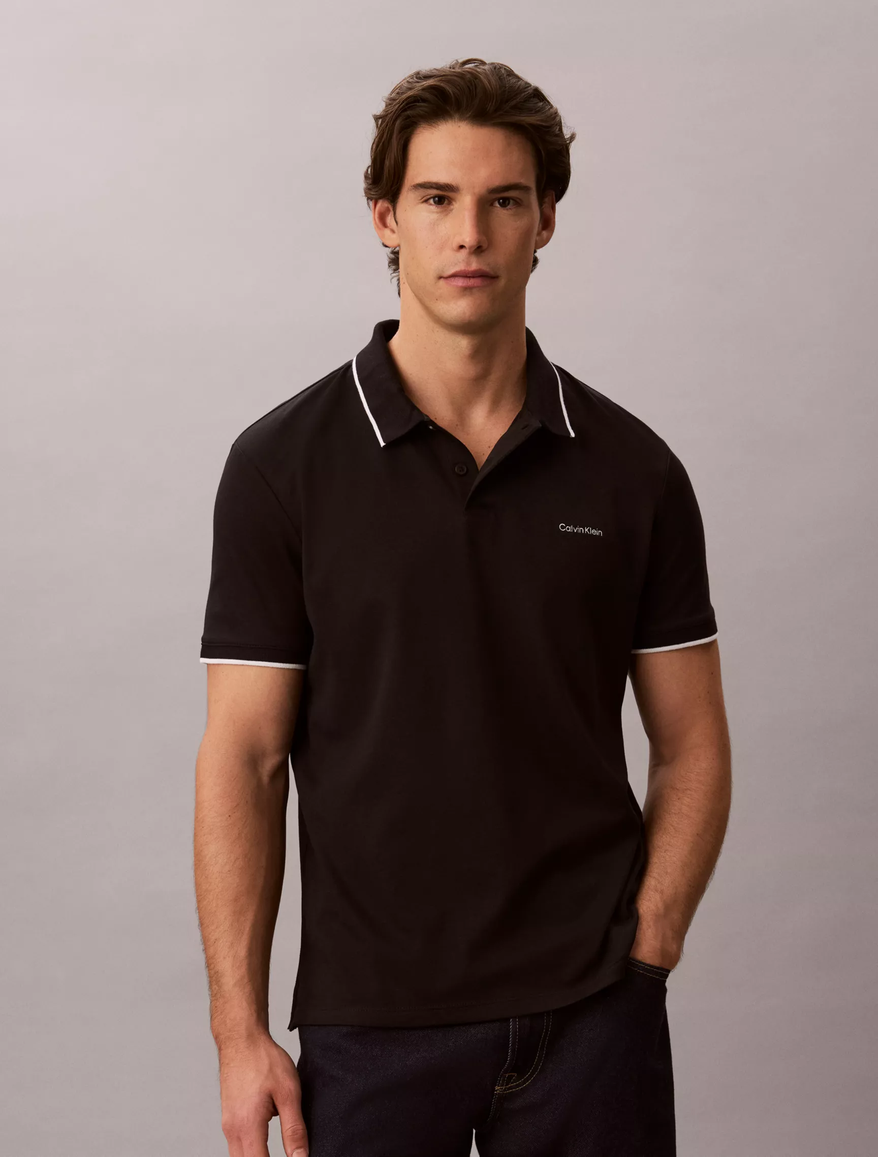 Liquid Touch Tipped Polo Shirt de Calvin Klein